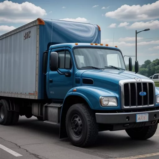 Xe tải Jac K5 9.1 tấn thùng bạt màu xanh đang dừng đỗ