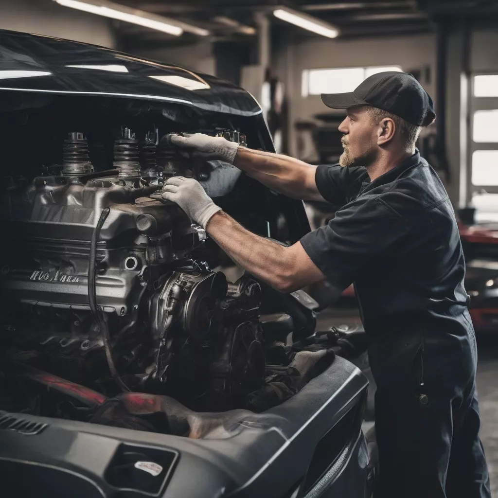 Mechanic repairing a truck that won't start