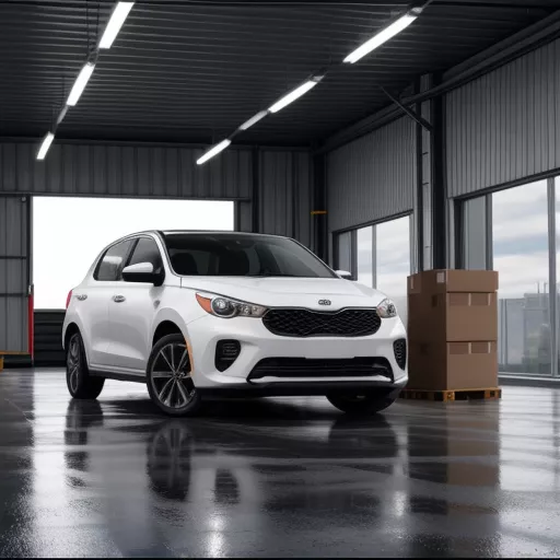 Xe tải Kia 2.5 tấn màu trắng đang dỡ hàng tại kho