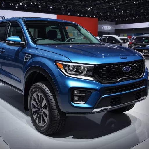 Kia 750kg blu in esposizione