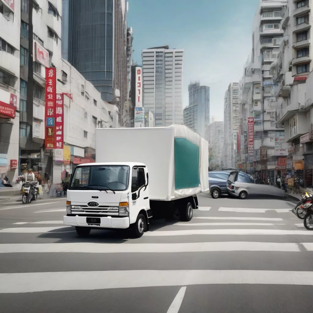 Camião Kia K3000S a circular na cidade