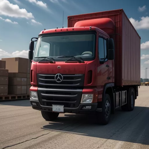 Xe tải King Maltep chở hàng tại kho bãi