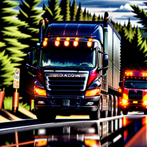 Xe tải lắp đặt định vị Adsun di chuyển trên đường