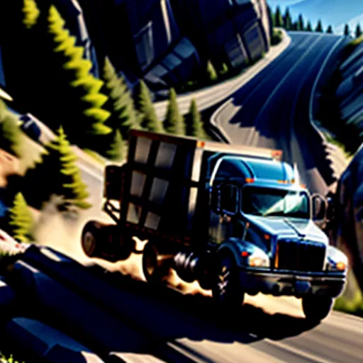 Camião a subir uma inclinação