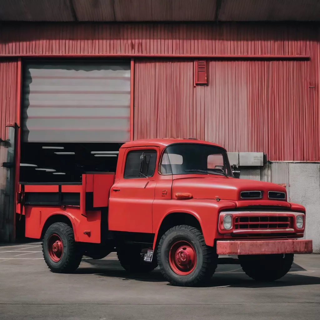 Xe tải màu đỏ