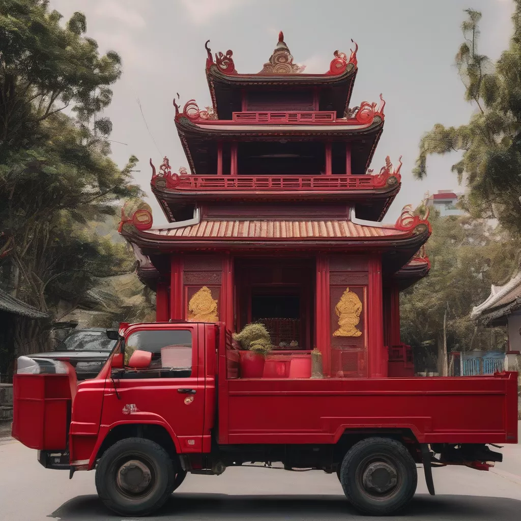 Xe tải màu đỏ phong thủy