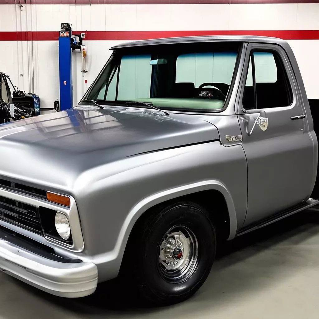 Truck with a new paint color.