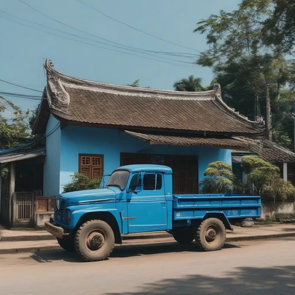Xe tải màu xanh