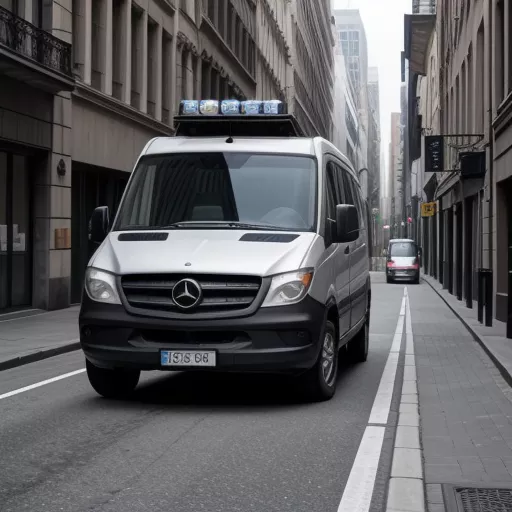 도로를 주행하는 메르세데스-벤츠 스프린터 트럭