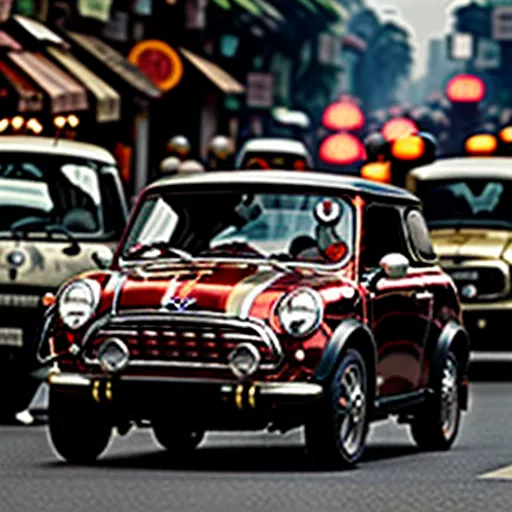 Xe tải mini Fong di chuyển trên đường phố Hà Nội