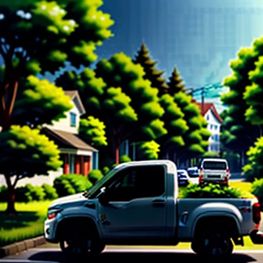 Light truck navigating city streets