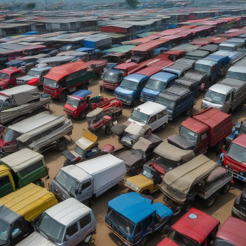 Xe tải Quảng Ninh được bày bán