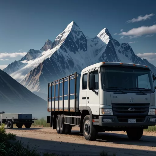 파란색 샤크만 트럭