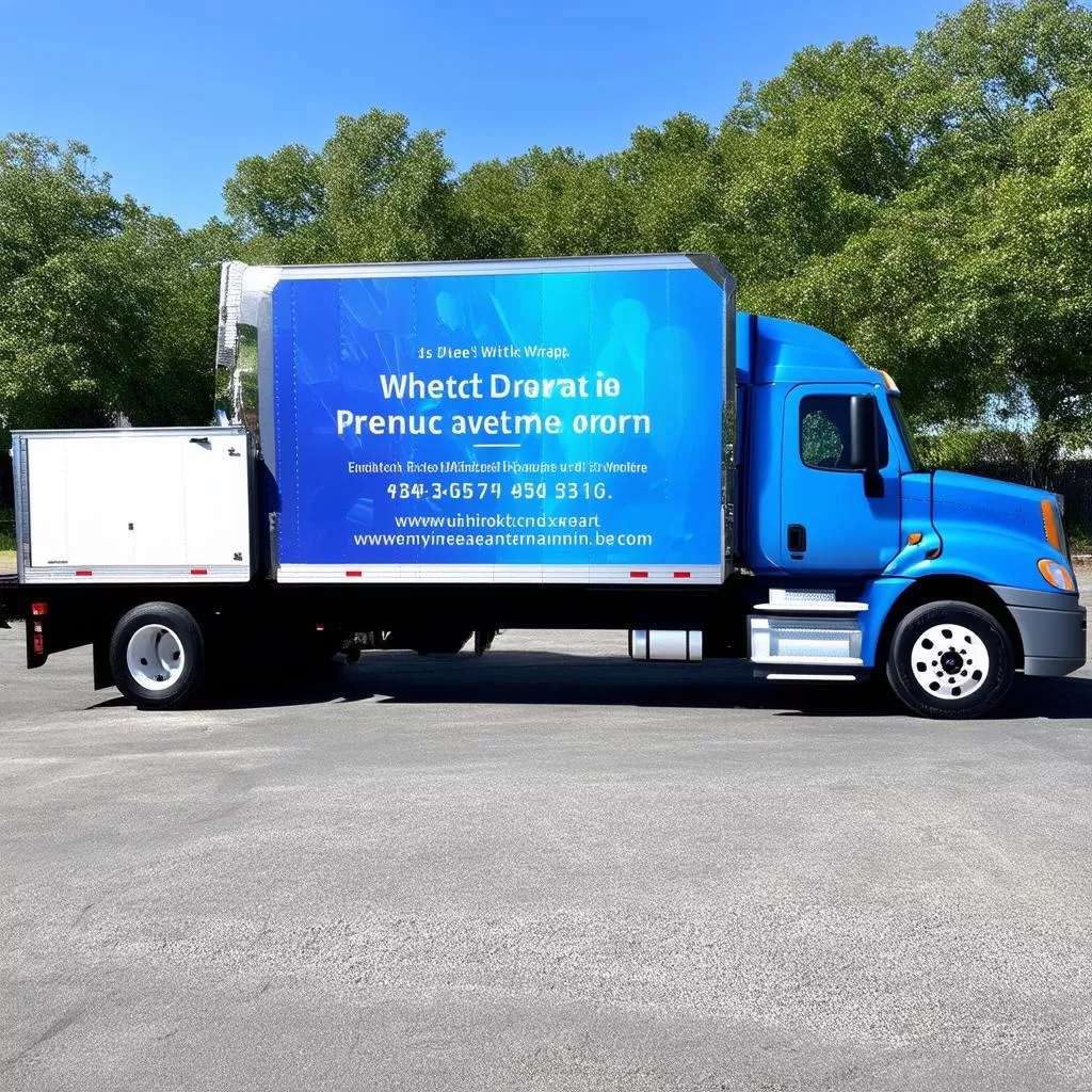 Xe tải sau khi dán quảng cáo