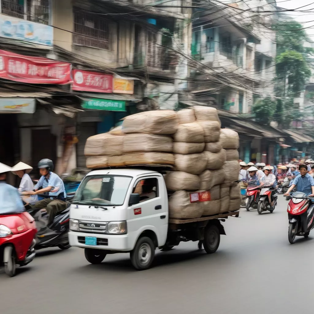 Suzuki 750kg Truck on Hanoi Street