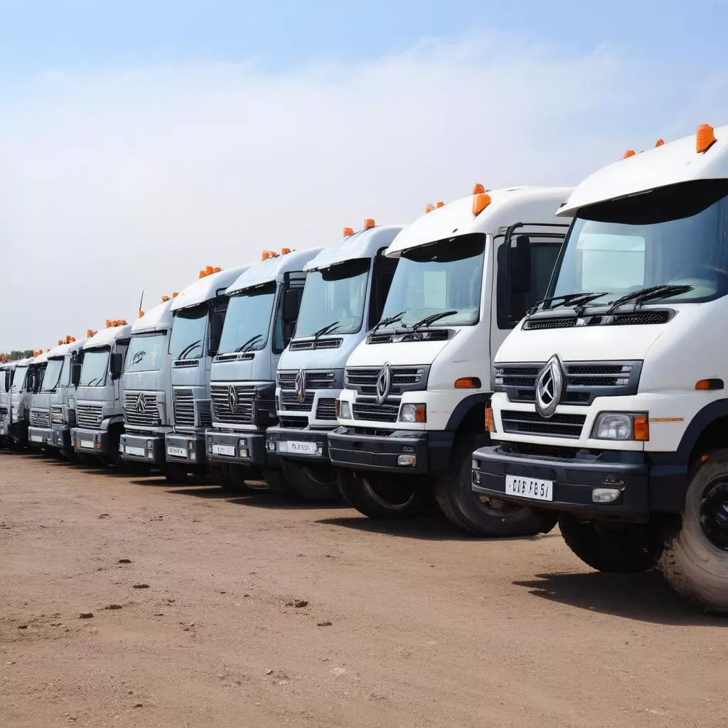 Trucks at Hanoi Truck Market