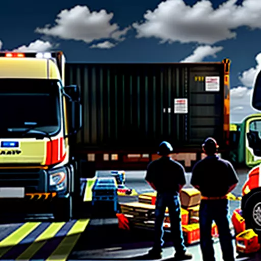 Tata truck unloading cargo at a warehouse