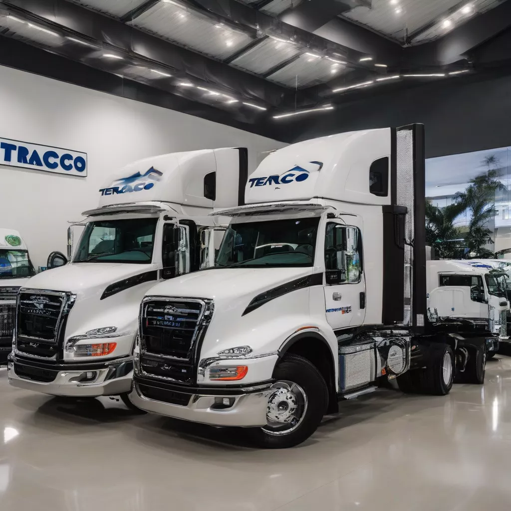 Teraco trucks on display at a dealership