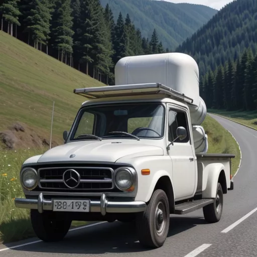 Xe tải Teraco Tera190sl thùng bạt màu trắng đang di chuyển lên dốc