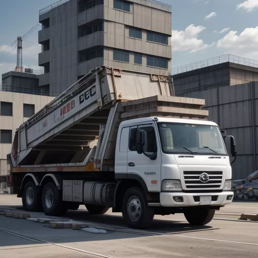 Thaco Auman C160 LKW mit Atom 514 Kran im Einsatz