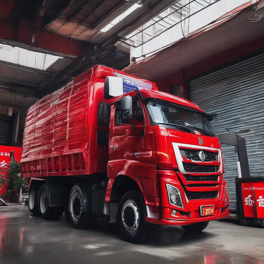 Thuan Phat truck parked in front of a shop