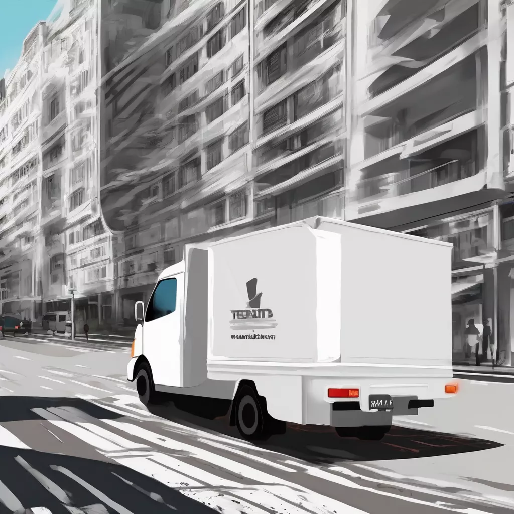 1-ton box truck transporting goods in the city
