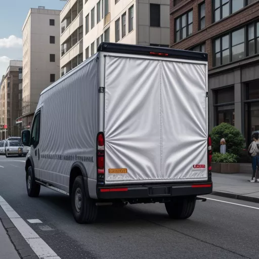 配達中のオープンカーゴトラック