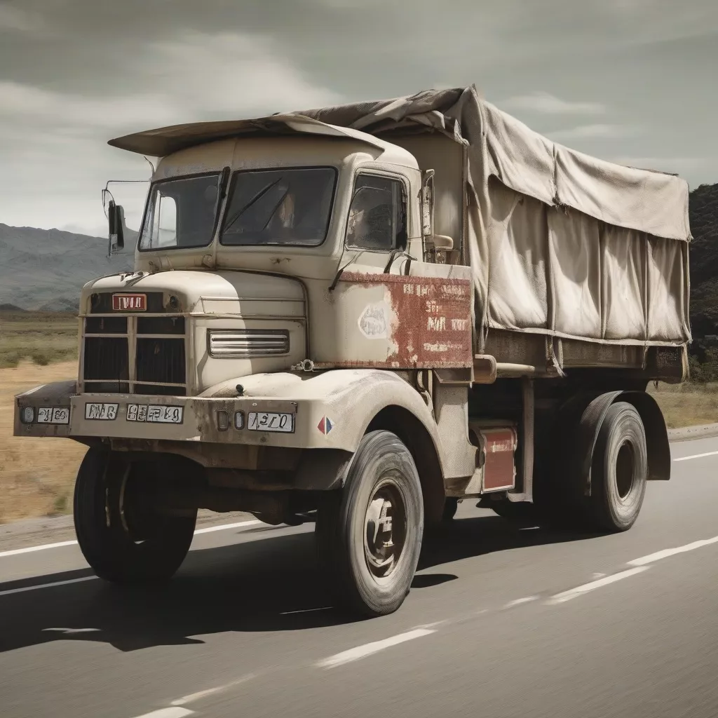 路上を走行する中古TMT5トン トラック