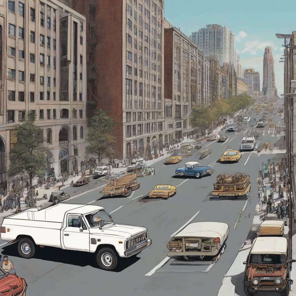 Xe tải Towner di chuyển trên đường phố