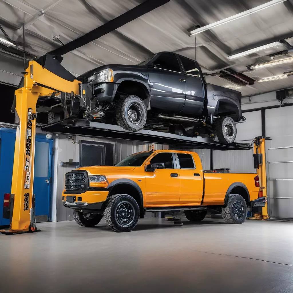 Truck on a Car Lift