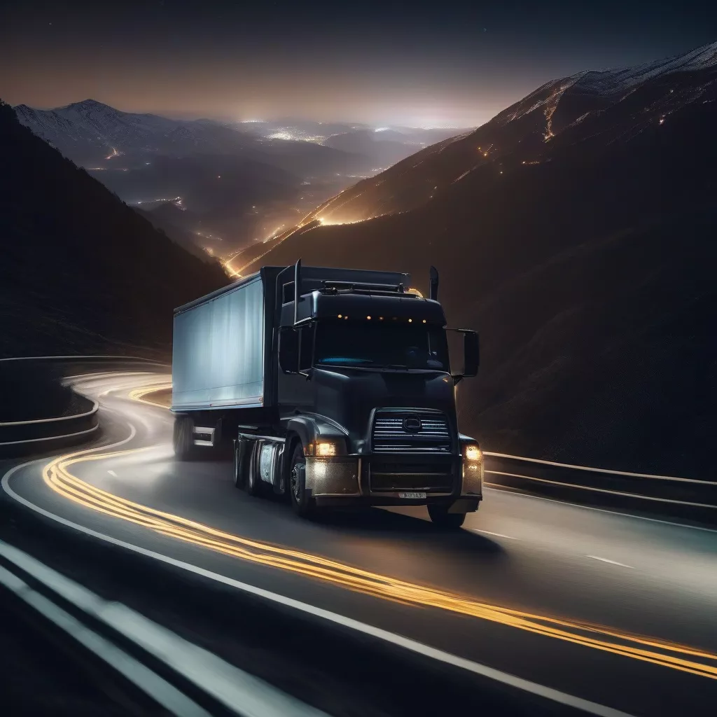 산길을 달리는 트럭