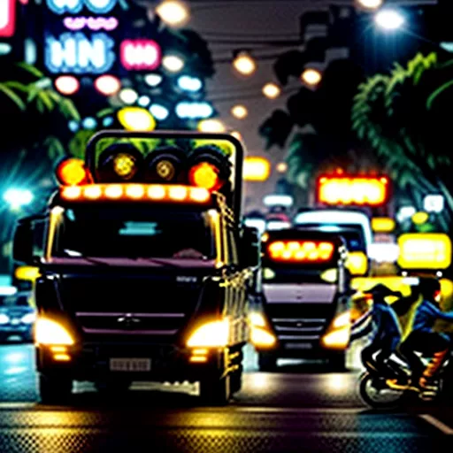 Xe tải trên đường phố Hà Nội