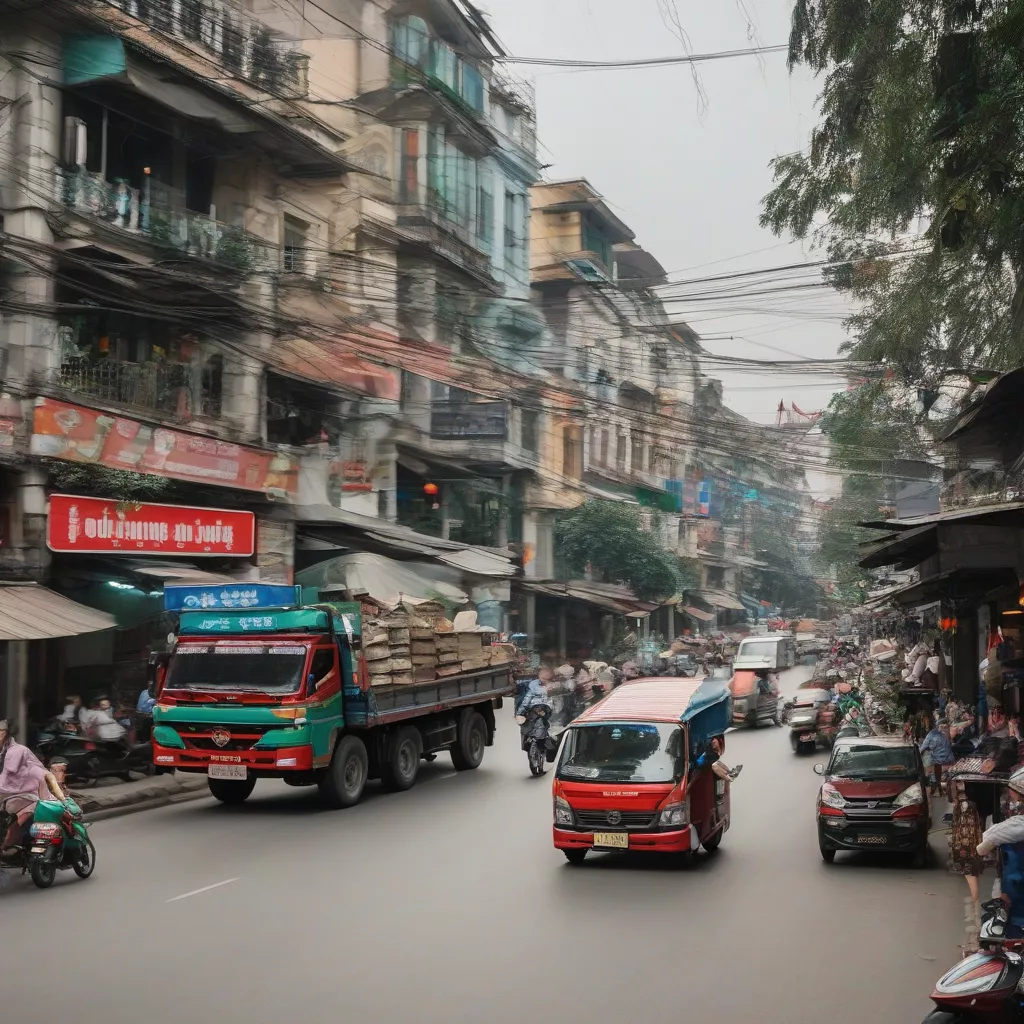 Xe tải trên đường phố Hà Nội