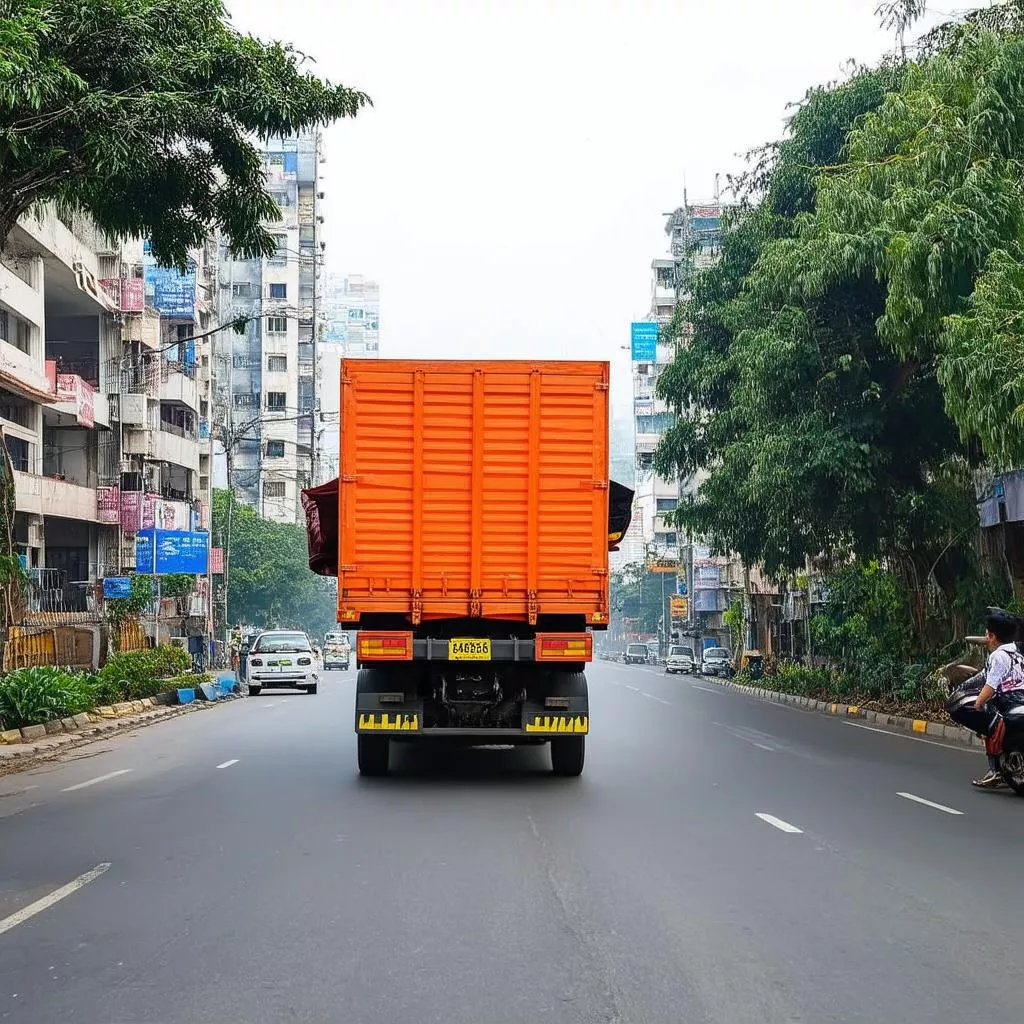 Xe tải trên đường phố Hà Nội