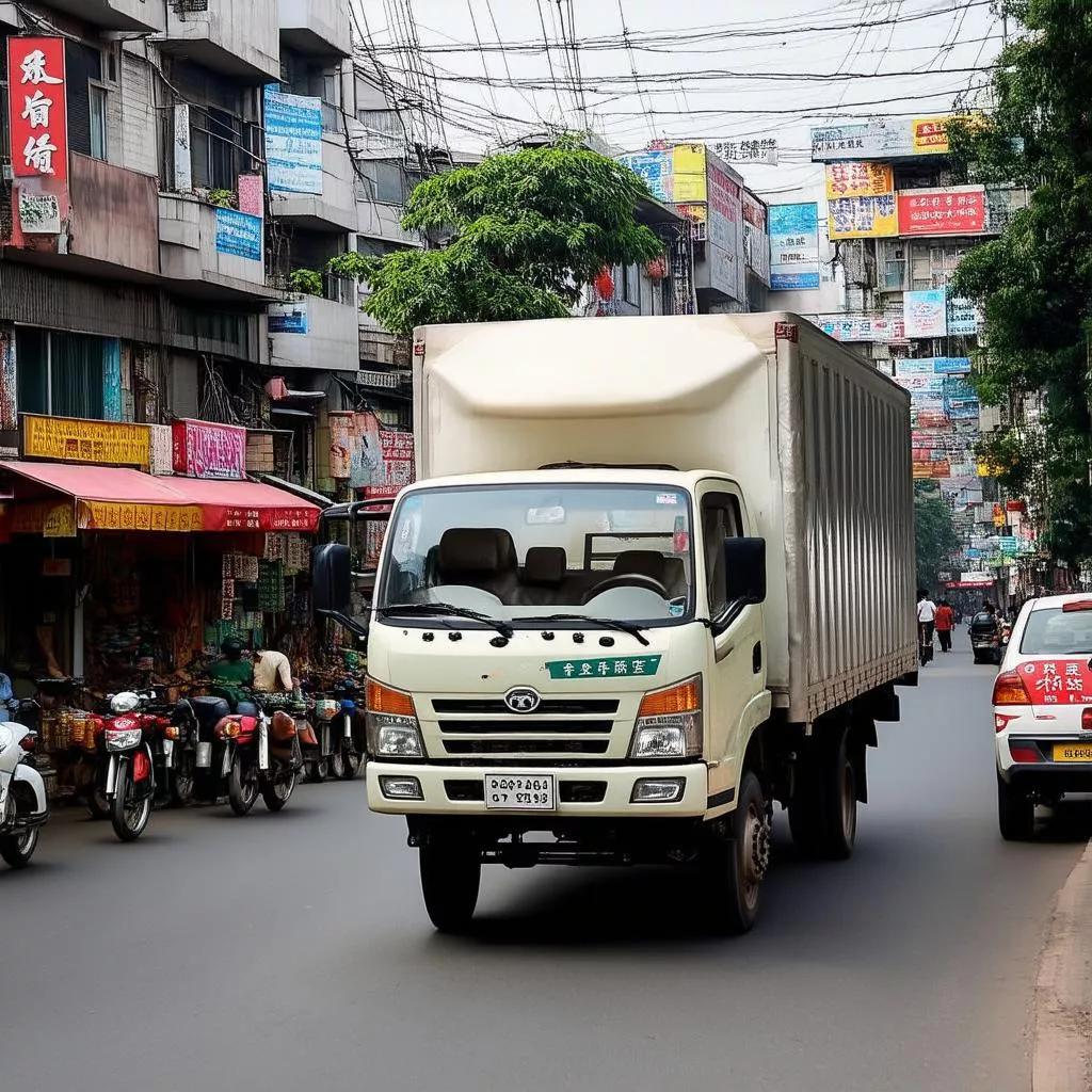 Xe tải trên đường phố Hà Nội