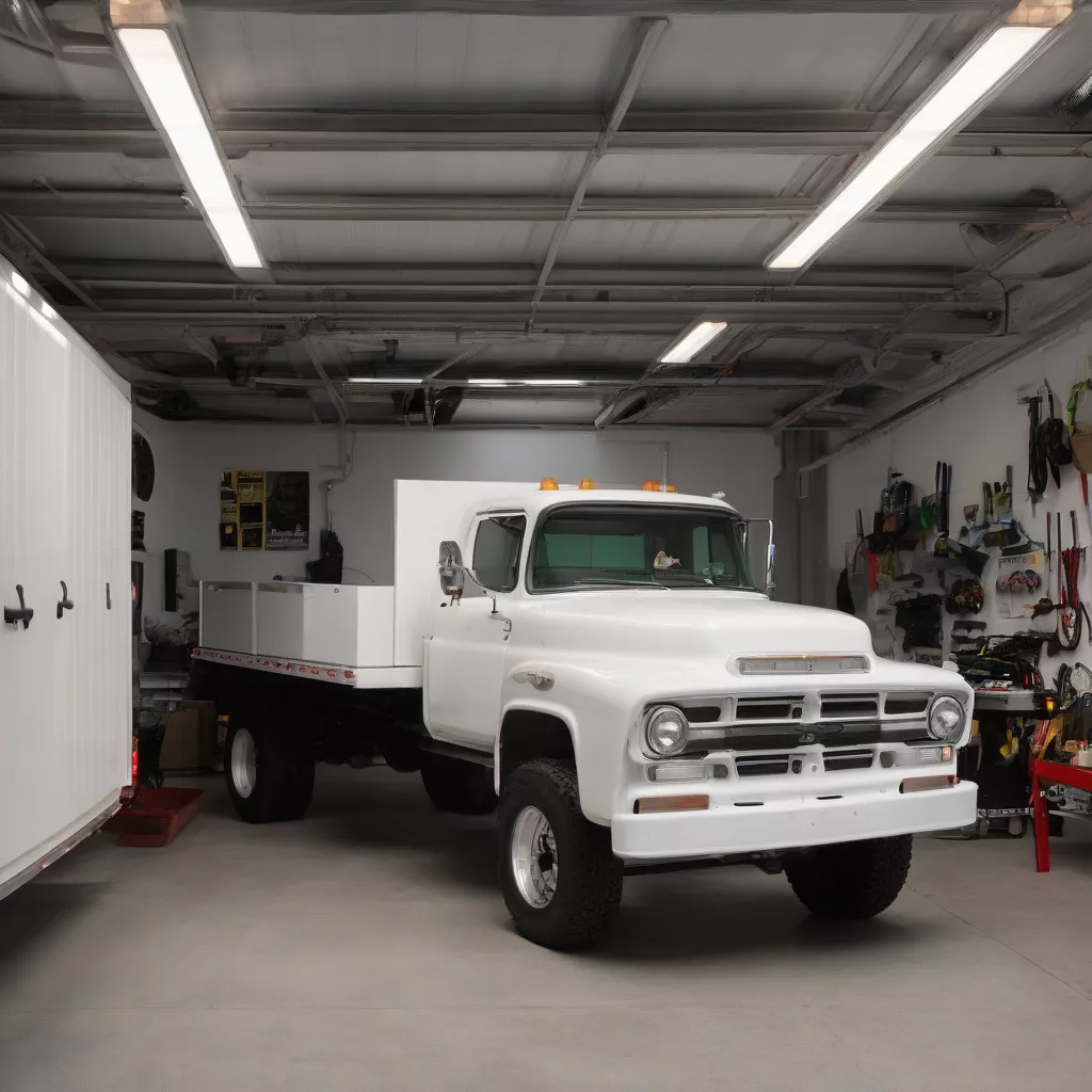 Xe tải trong nhà xe