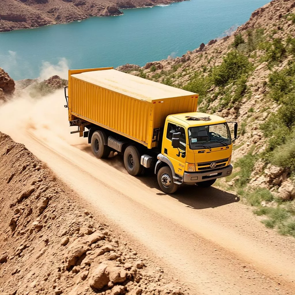 Medium Duty Truck Carrying Cargo