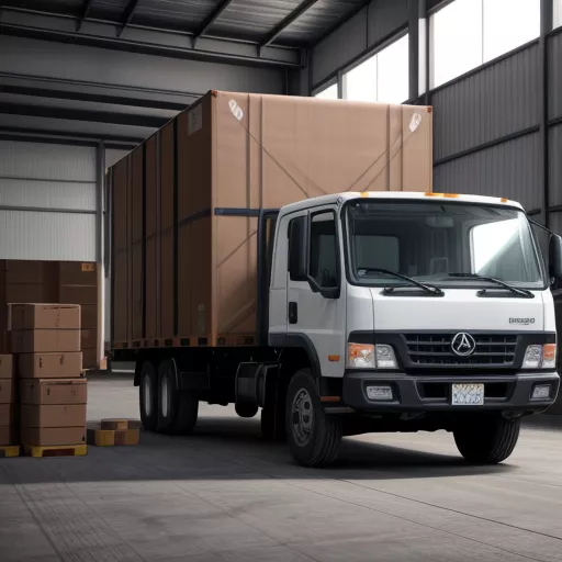 Medium truck carrying goods