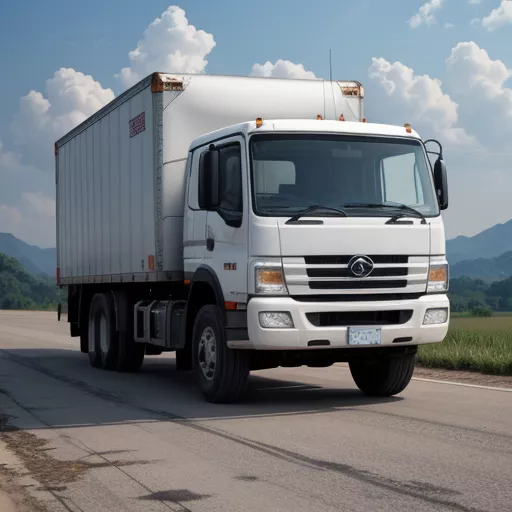 Camionnette Trường Giang KY5 990kg à plateau ridelles blanche stationnée