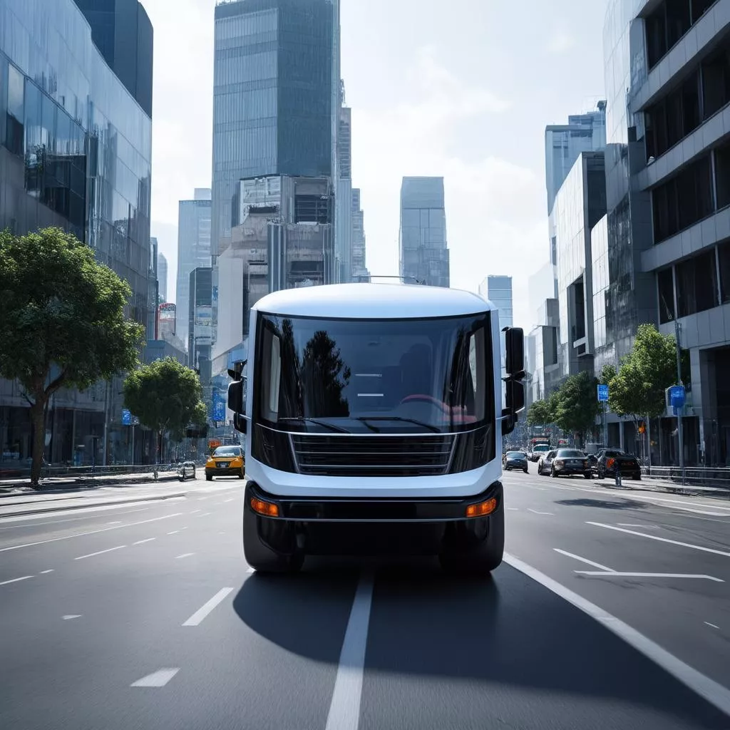 सड़क पर स्व-चालित ट्रक