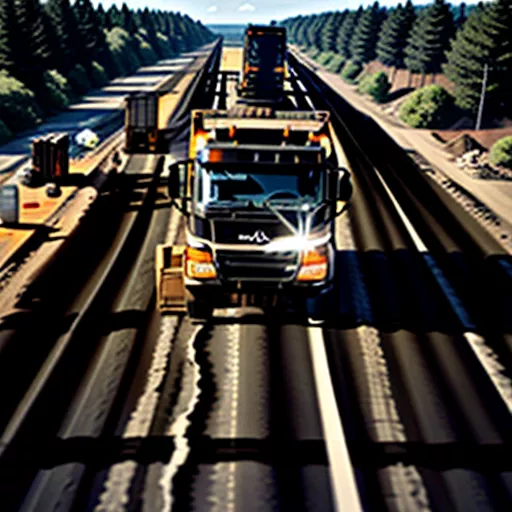 Asfaltatrice in funzione