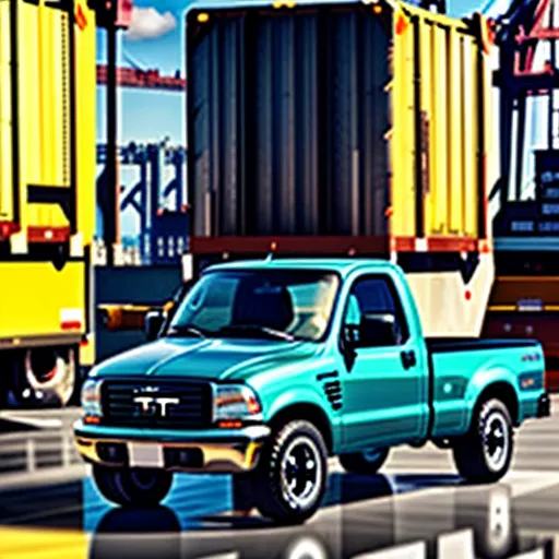 Truk TX 2 di pelabuhan