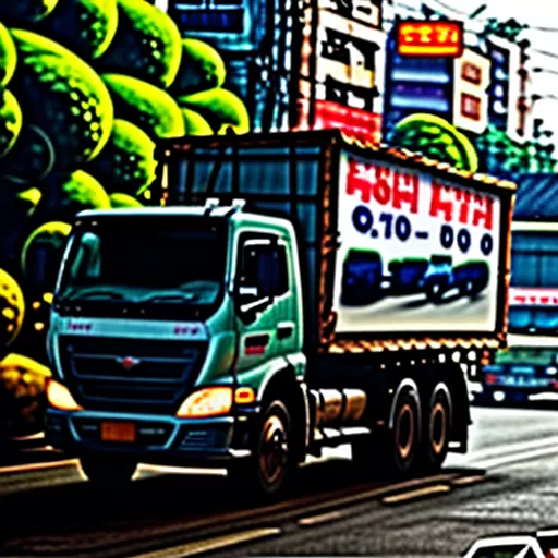 V5 Truck transporting goods in Hanoi