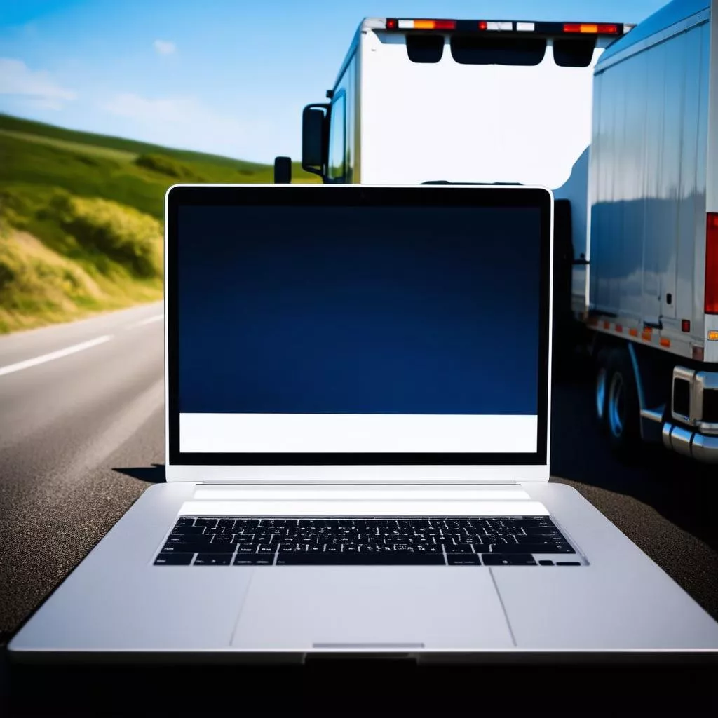 Truck and laptop