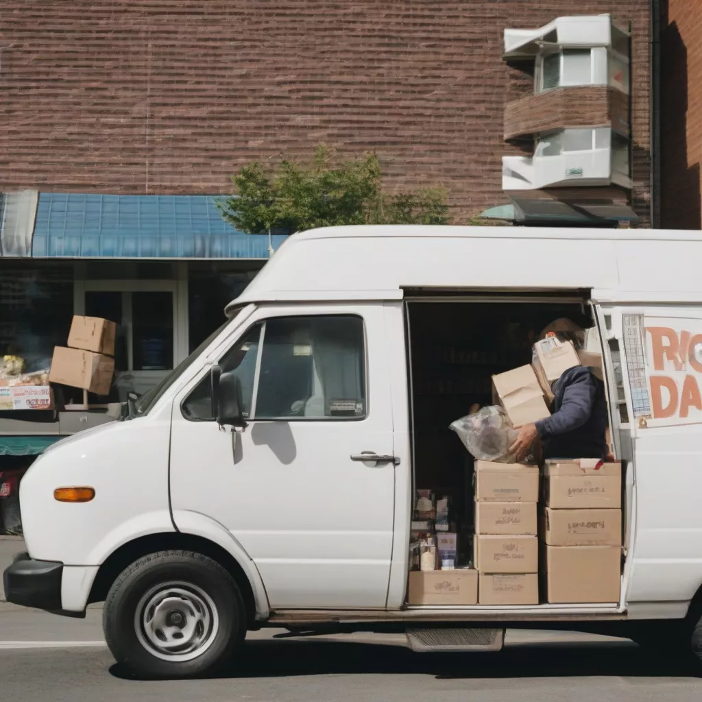 5-seater van truck loading cargo