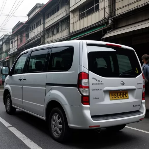 Suzuki van truck navigating rush hour traffic