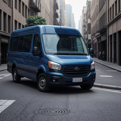 Fourgon VR ORG bleu stationné