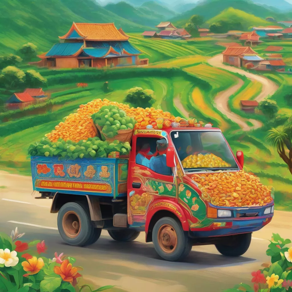 A truck in the countryside - Connected to the lives of Vietnamese people