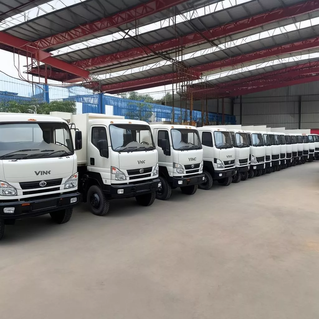 Xe tải Vĩnh Phúc đỗ hàng