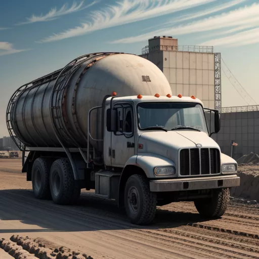 Xe trộn bê tông đang hoạt động